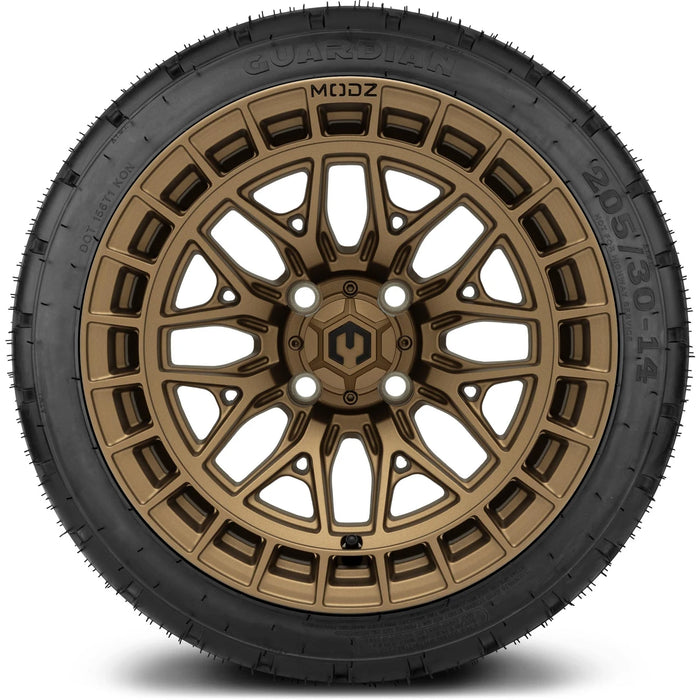 MODZ 14" Torrent Matte Bronze Wheels & Street Tires Combo