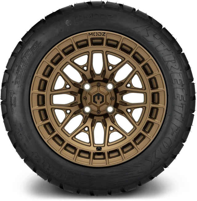 MODZ 14" Torrent Matte Bronze Wheels & Street Tires Combo