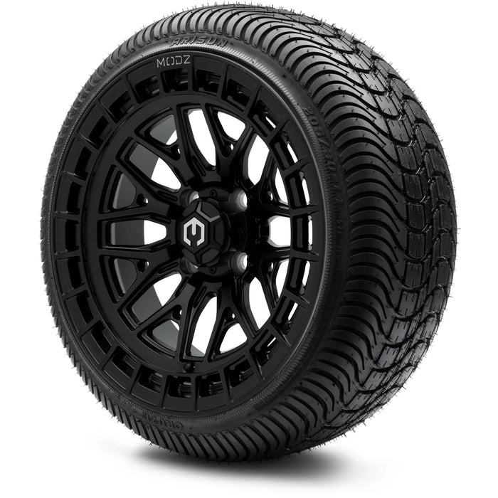 MODZ 14" Torrent Matte Black Wheels & Street Tires Combo