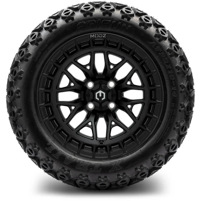 MODZ 14" Torrent Matte Black Wheels & Off-Road Tires Combo