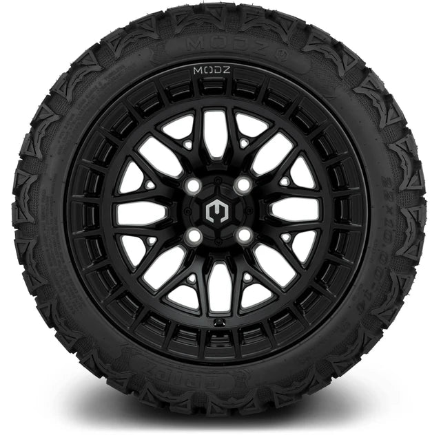 MODZ 14" Torrent Matte Black Wheels & Off-Road Tires Combo