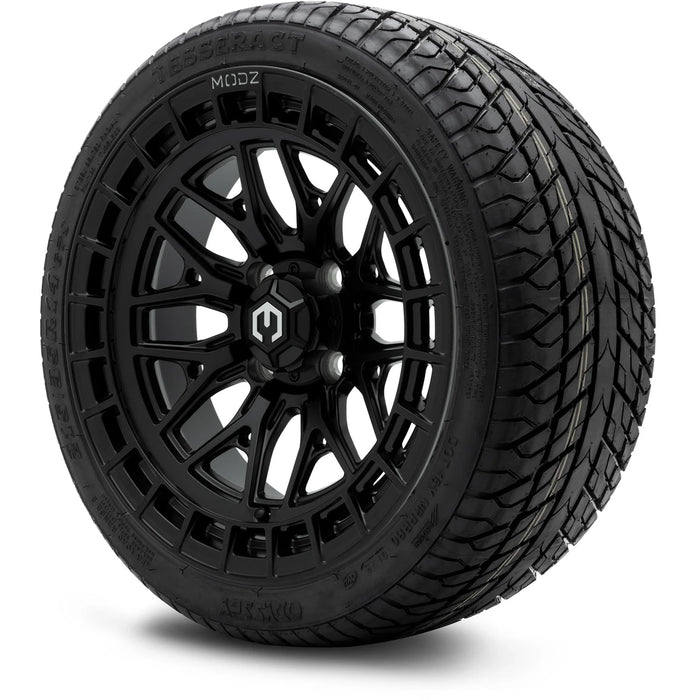 MODZ 14" Torrent Matte Black Wheels & Street Tires Combo