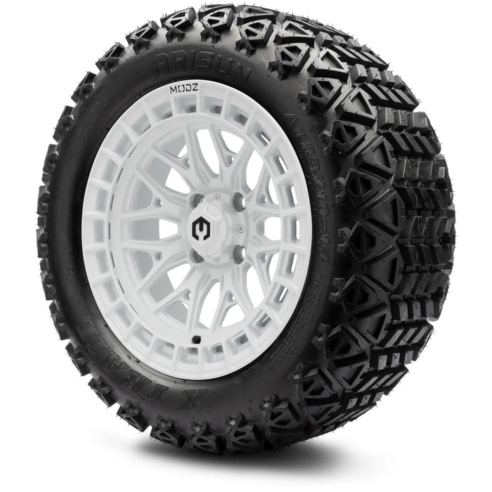 MODZ 14" Torrent Glossy White Wheels & Off-Road Tires Combo
