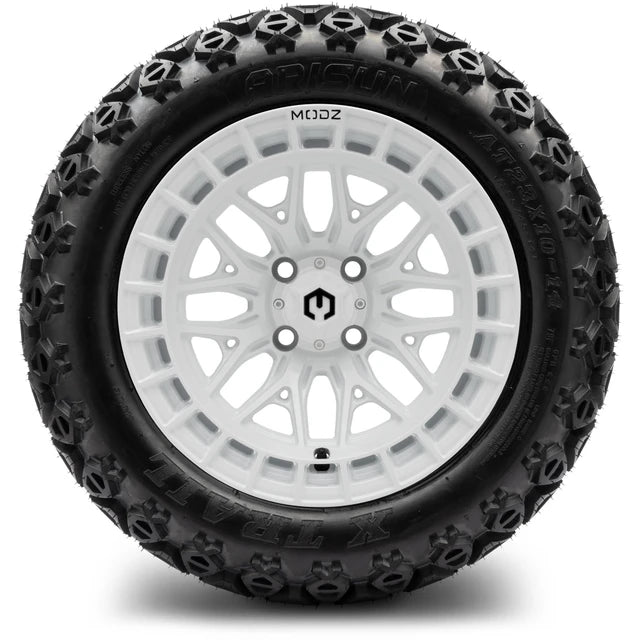 MODZ 14" Torrent Glossy White Wheels & Off-Road Tires Combo