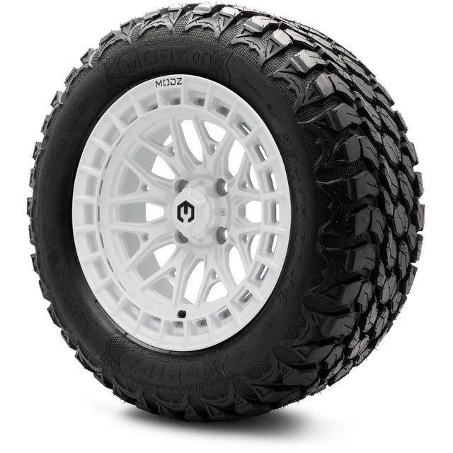 MODZ 14" Torrent Glossy White Wheels & Off-Road Tires Combo