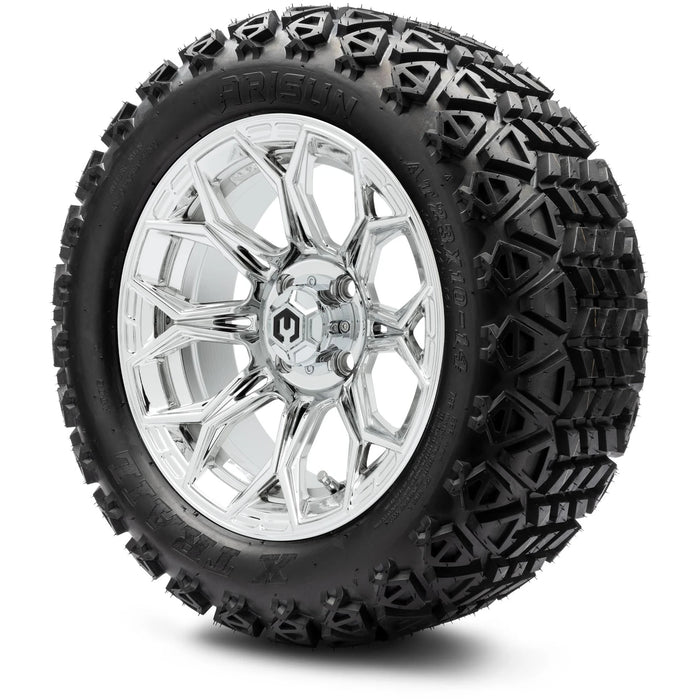 MODZ 14" Halo Chrome Wheels & Off-Road Tires Combo
