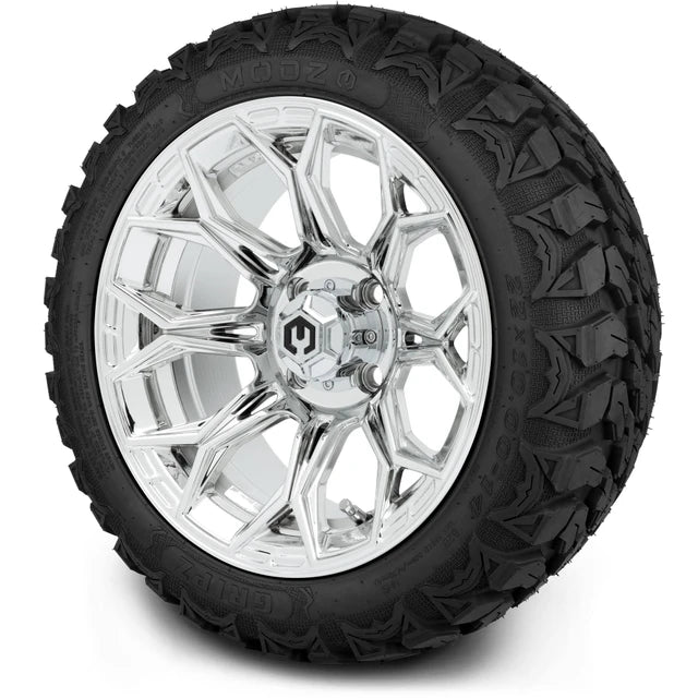 MODZ 14" Halo Chrome Wheels & Off-Road Tires Combo