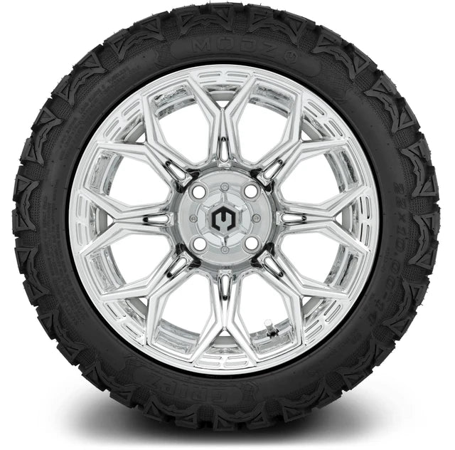 MODZ 14" Halo Chrome Wheels & Off-Road Tires Combo