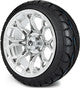 MODZ® 14" Halo Chrome Wheels & Street Tires Combo