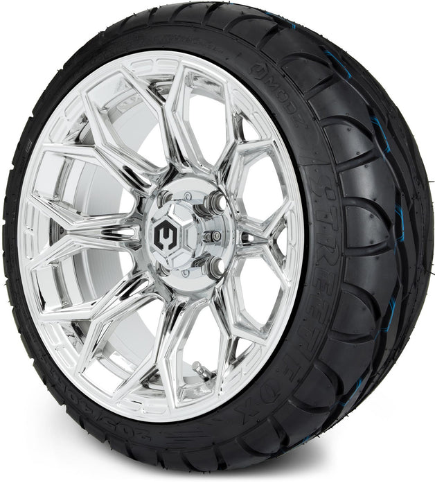 MODZ® 14" Halo Chrome Wheels & Street Tires Combo