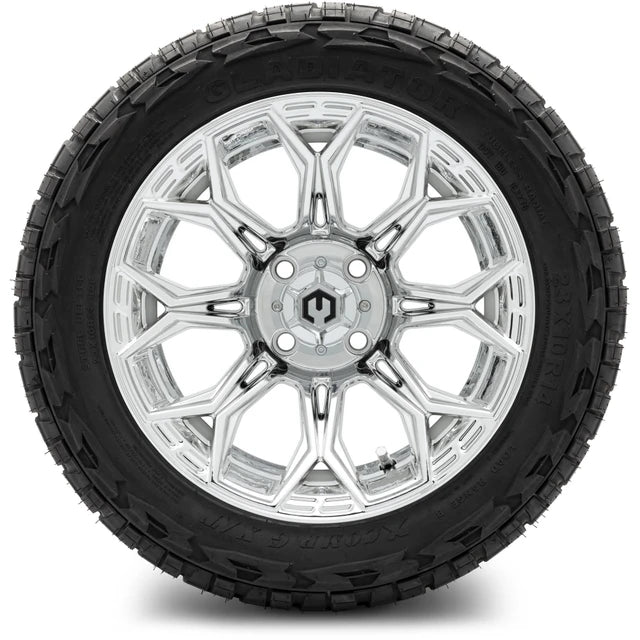 MODZ 14" Halo Chrome Wheels & Off-Road Tires Combo