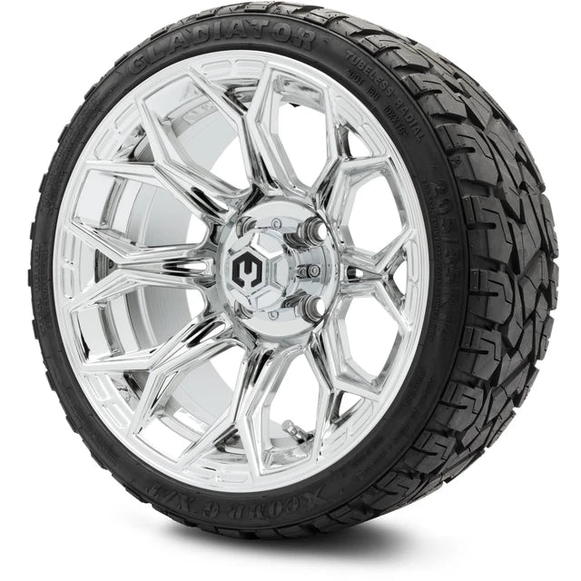 MODZ 14" Halo Chrome Wheels & Off-Road Tires Combo