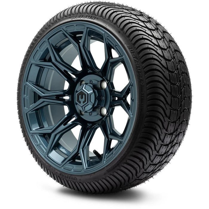 MODZ 14" Halo Titanium Blue Wheels & Street Tires Combo