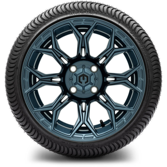 MODZ 14" Halo Titanium Blue Wheels & Street Tires Combo