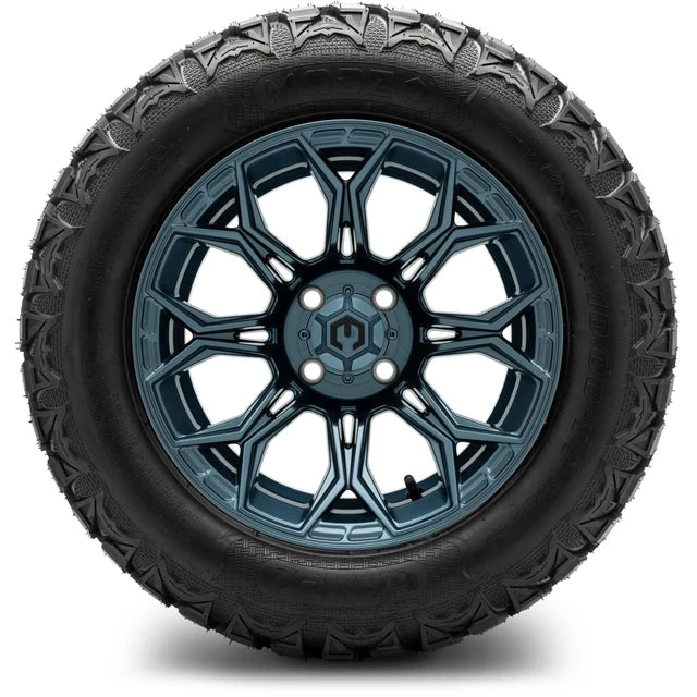 MODZ 14" Halo Titanium Blue Wheels & Off-Road Tires Combo