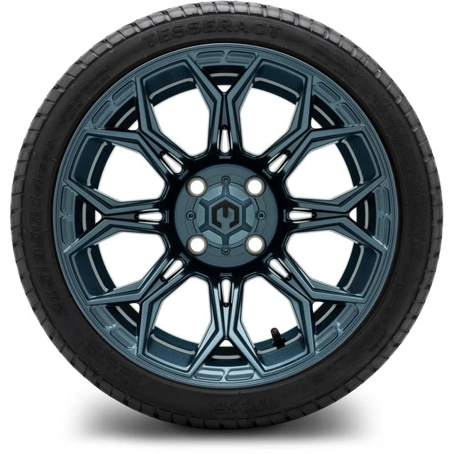 MODZ 14" Halo Titanium Blue Wheels & Street Tires Combo
