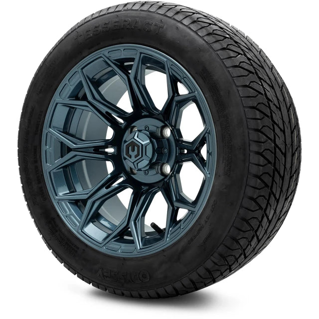 MODZ 14" Halo Titanium Blue Wheels & Street Tires Combo