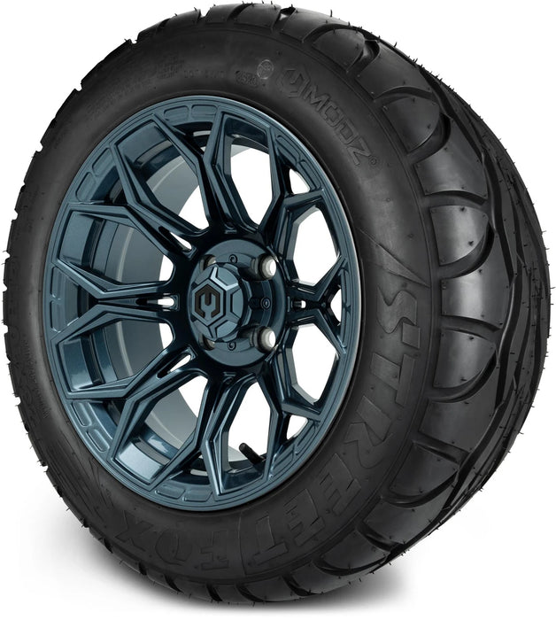 MODZ 14" Halo Titanium Blue Wheels & Street Tires Combo