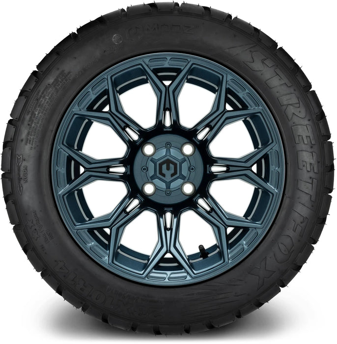 MODZ 14" Halo Titanium Blue Wheels & Street Tires Combo