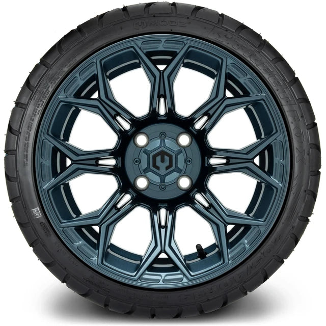 MODZ 14" Halo Titanium Blue Wheels & Street Tires Combo