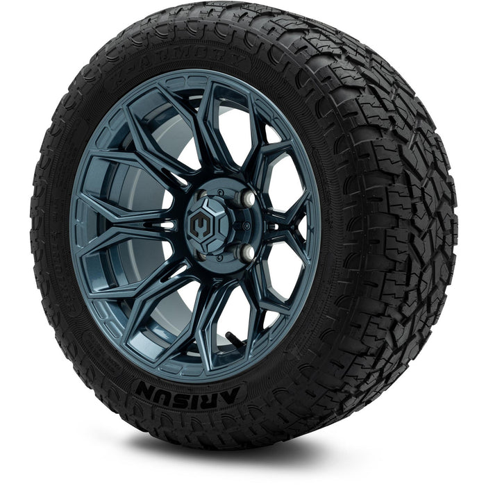 MODZ 14" Halo Titanium Blue Wheels & Off-Road Tires Combo