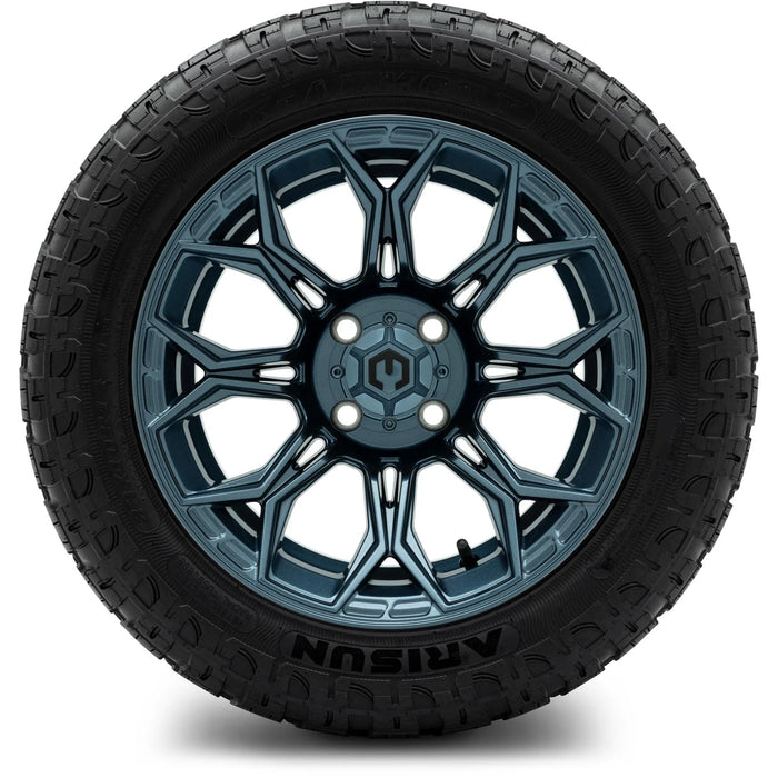 MODZ 14" Halo Titanium Blue Wheels & Off-Road Tires Combo