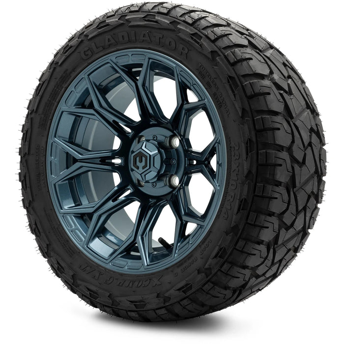 MODZ 14" Halo Titanium Blue Wheels & Off-Road Tires Combo