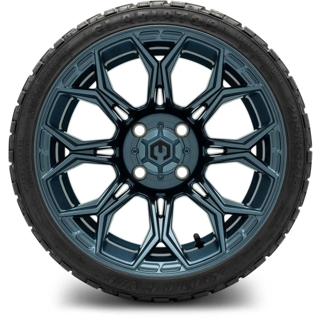 MODZ 14" Halo Titanium Blue Wheels & Off-Road Tires Combo