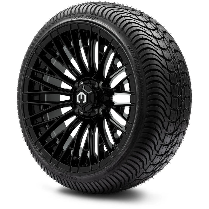 MODZ 14" Reaper Glossy Black Wheels & Street Tires Combo
