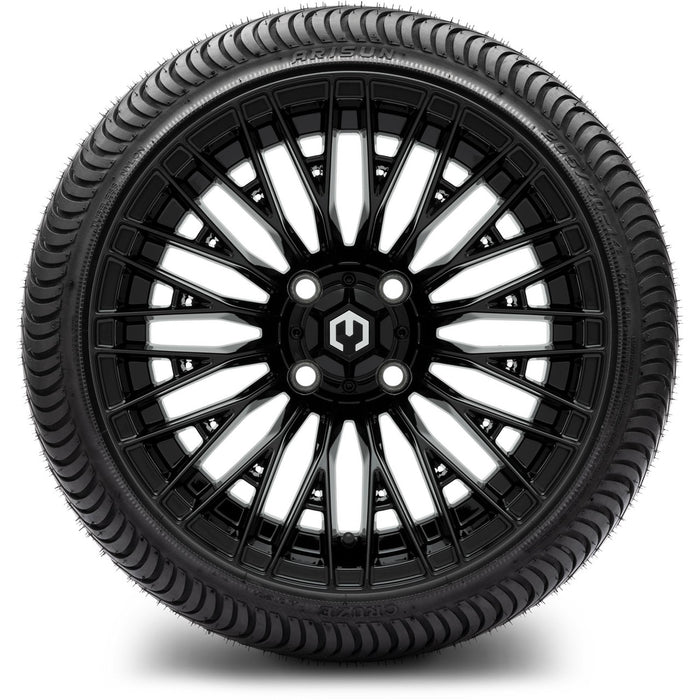 MODZ 14" Reaper Glossy Black Wheels & Street Tires Combo