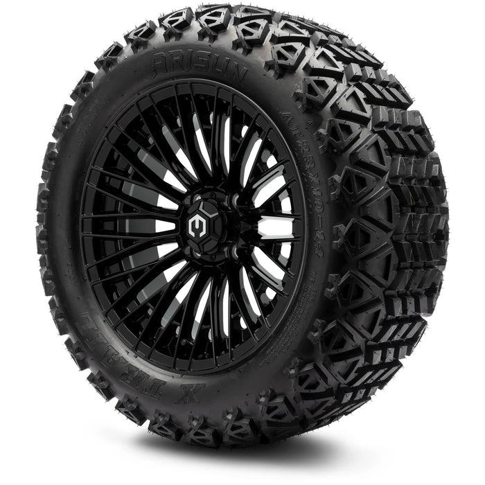 MODZ 14" Reaper Glossy Black Wheels & Off-Road Tires Combo