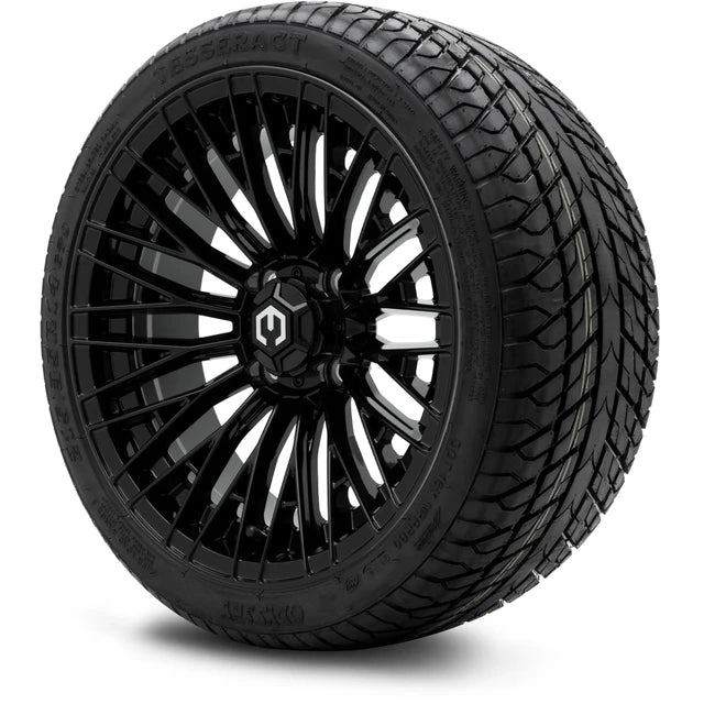MODZ 14" Reaper Glossy Black Wheels & Street Tires Combo