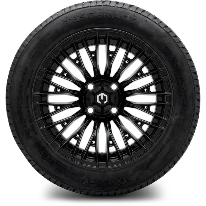 MODZ 14" Reaper Glossy Black Wheels & Street Tires Combo