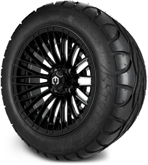 MODZ 14" Reaper Glossy Black Wheels & Street Tires Combo