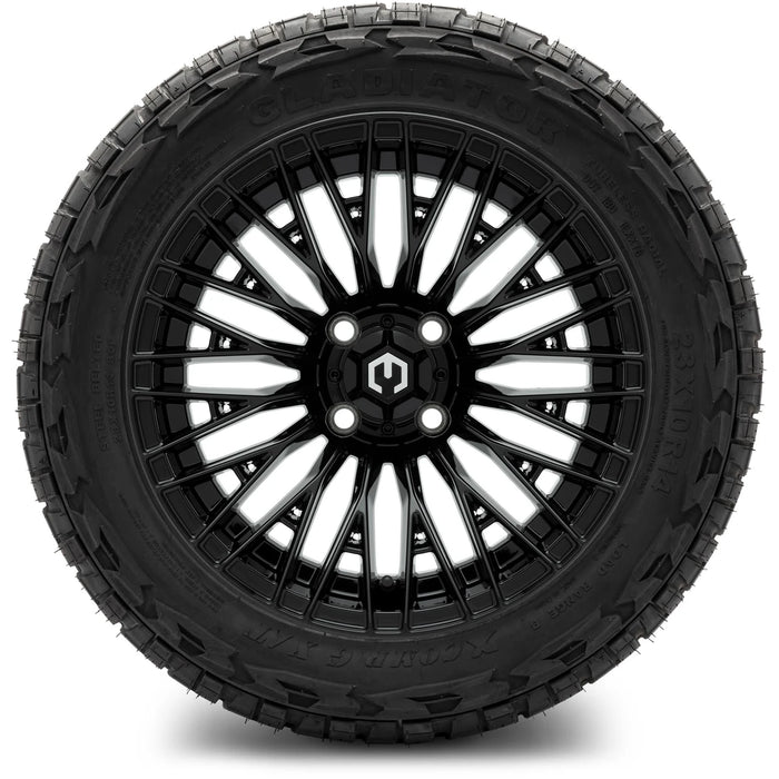 MODZ 14" Reaper Glossy Black Wheels & Off-Road Tires Combo