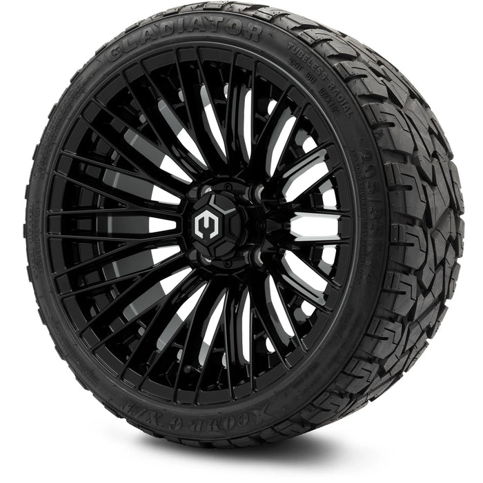 MODZ 14" Reaper Glossy Black Wheels & Off-Road Tires Combo
