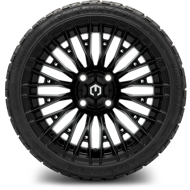 MODZ 14" Reaper Glossy Black Wheels & Off-Road Tires Combo