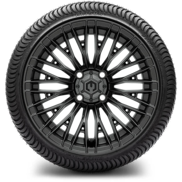 MODZ 14" Reaper Titanium Gunmetal Wheels & Street Tires Combo