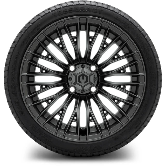 MODZ 14" Reaper Titanium Gunmetal Wheels & Street Tires Combo