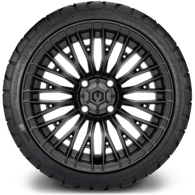 MODZ 14" Reaper Titanium Gunmetal Wheels & Street Tires Combo