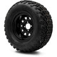 MODZ® 12" Steel D-Window Glossy Black Wheels & Off-Road Tires Combo