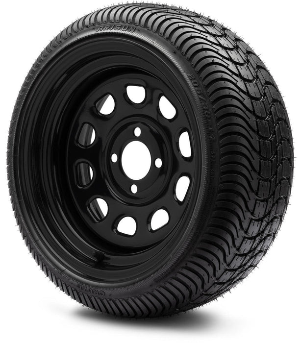 MODZ 14' Steel D Window Glossy Black - Tire and Wheel Combo