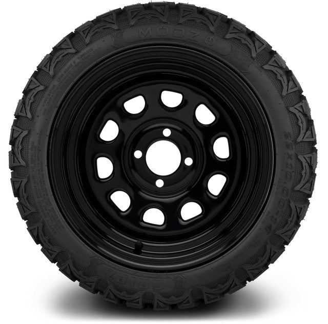 MODZ 14' Steel D Window Glossy Black - Tire and Wheel Combo