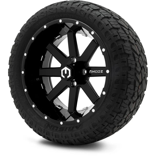 MODZ 15" Assault Glossy Black with Ball Mill Wheels & Off-Road Tires Combo