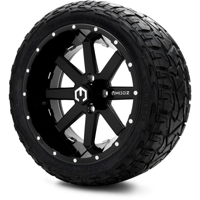 MODZ 15" Assault Glossy Black with Ball Mill Wheels & Off-Road Tires Combo