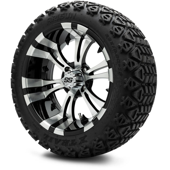 MODZ 15" Vampire Machined Black Wheels & Off-Road Tires Combo