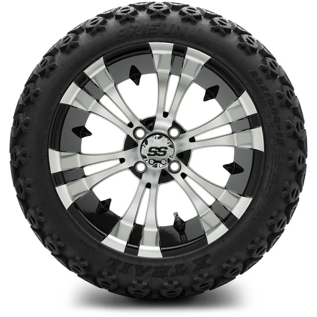 MODZ 15" Vampire Machined Black Wheels & Off-Road Tires Combo