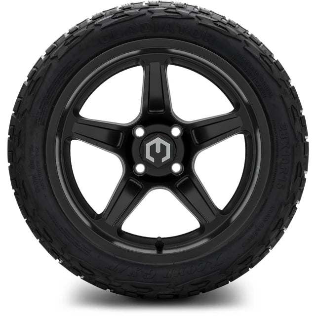 MODZ 15" Drift Matte Black Wheels & Off-Road Tires Combo