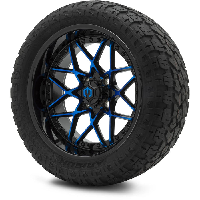 MODZ 15" Formula Blue and Black Wheels & Off-Road Tires Combo