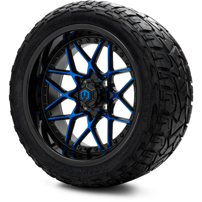 MODZ 15" Formula Blue and Black Wheels & Off-Road Tires Combo